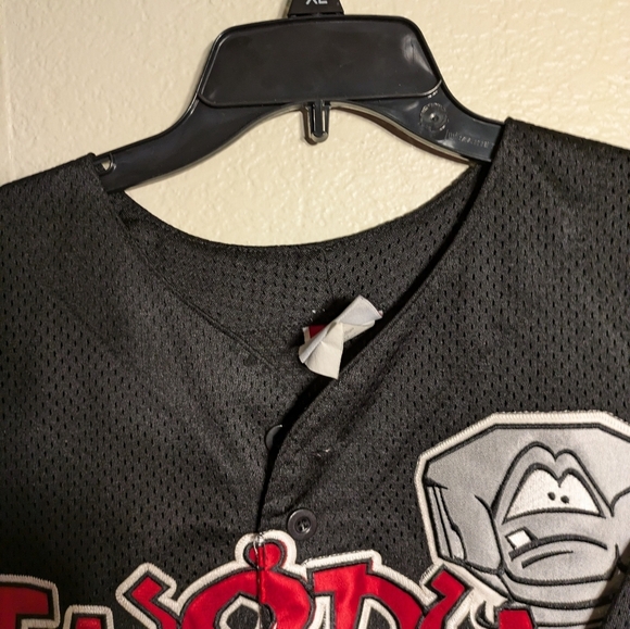Rawlings Black and Red Baseball Jersey Lugnuts Size Xl - Picture 9 of 14